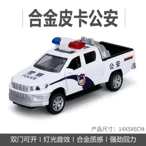 Alloy Wholesale 1/32 Diecast Toy Vehicles Pull Back Mini Police Car Simulation Toy Car Model