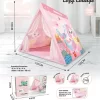 Children's Triangle Tent Playhouse Conical Fabric Tent Parent-Child Interactive Toys Pink Deer Big Tent