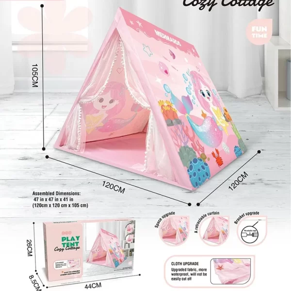 Children's Triangle Tent Playhouse Conical Fabric Tent Parent-Child Interactive Toys Pink Deer Big Tent