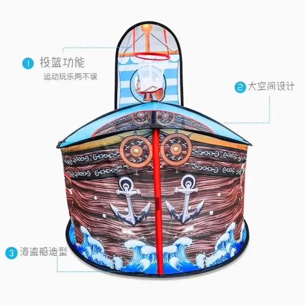 Factory Price Children Ship Shaped Pop Up Wigwam Tent Soft Play Ball Pool Indoor Game Toy Tent Manufacturer