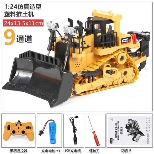 Toys Remote Control Rc Car Diecast Machinery Engineering Vehicle Bulldozer Model Truck