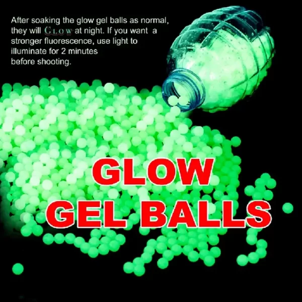 Luminous 7-8mm Gun Gel Bullets 3000 per Pack Water Beads Refill Ammo Glow in the Dark Gel Ball