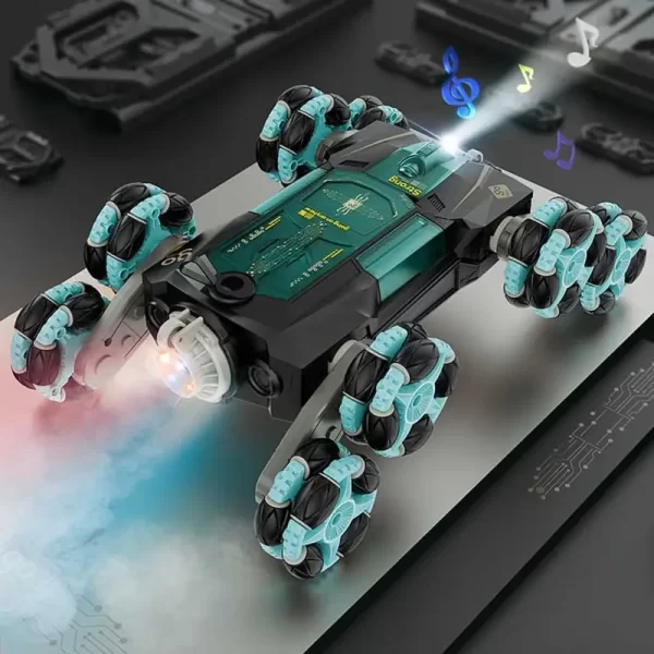 RC Stunt Car 360 Rotation Electronic 2.4G Remote Control Jet Drift Dinosaur Vehicle With Spray