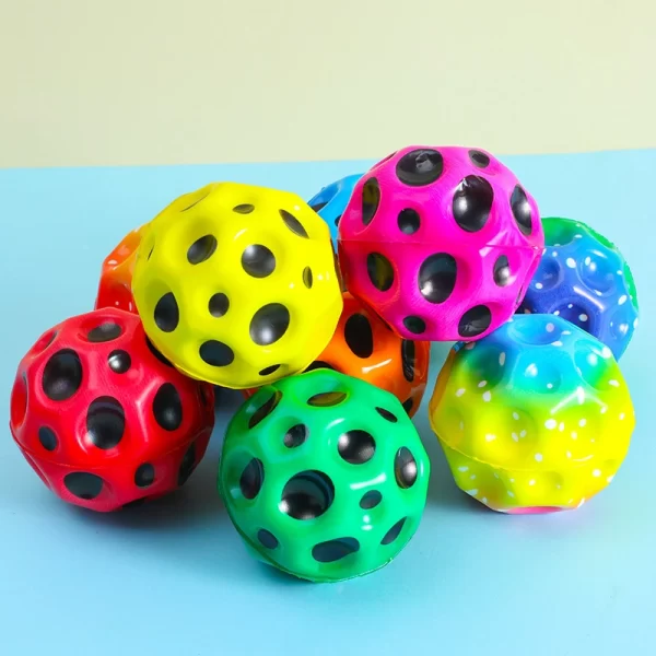 Useful Hole Ball Soft Bouncy Ball Anti-fall Moon Shape Porous Bouncy Ball Kids Indoor Toy Wholesale