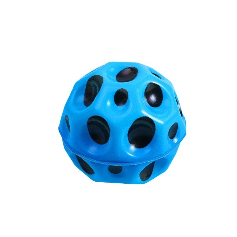 Useful Hole Ball Soft Bouncy Ball Anti-fall Moon Shape Porous Bouncy Ball Kids Indoor Toy