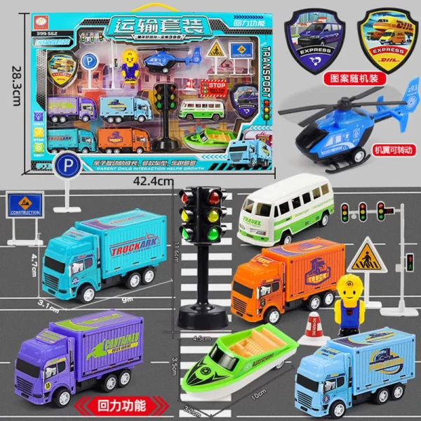 Transportation Aviation Police Toy Car Set