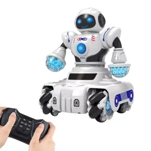 dancing robot toy with light and music support add hand sensor control