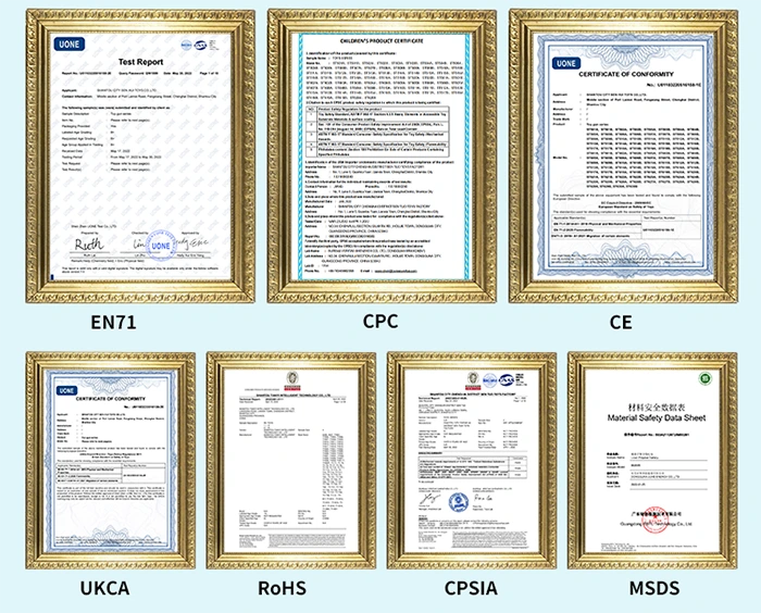 metal toy gun certificate