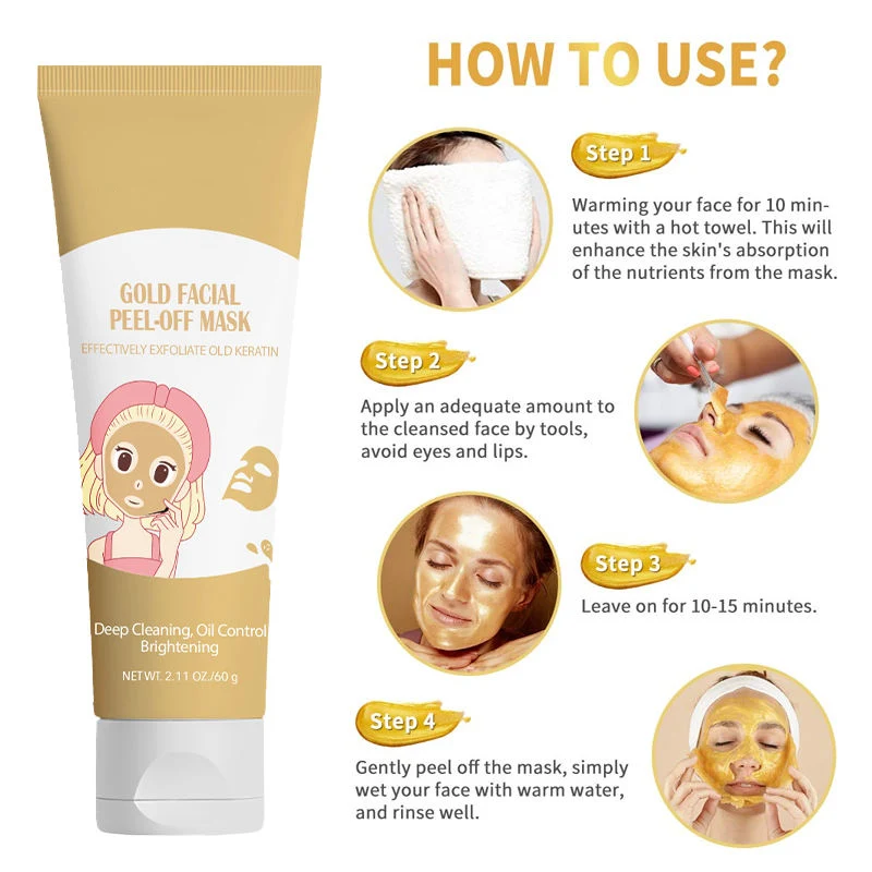 24K Gold Firming Peel-Off Face Mask: Unlock Radiant, Youthful Skin - Image 2